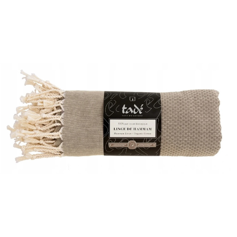 Tadé Ręcznik Hammam GOŁĘBIA SZAROŚĆ Organic 100x180cm organiczna bawełna