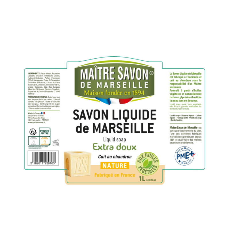 Mydło w płynie Maitre Savon naturalne 1000ml
